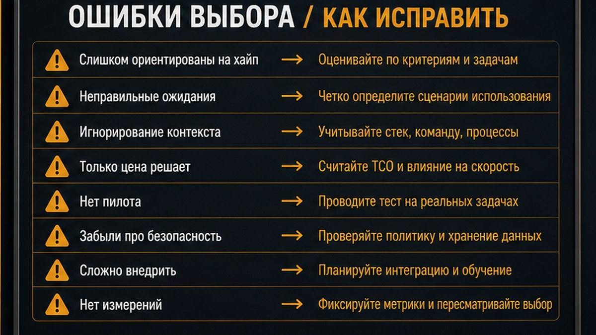 Чеклист типовых ошибок при выборе аналога Cursor