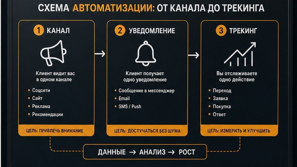 План на 7 дней: канал, уведомление и учёт заявок