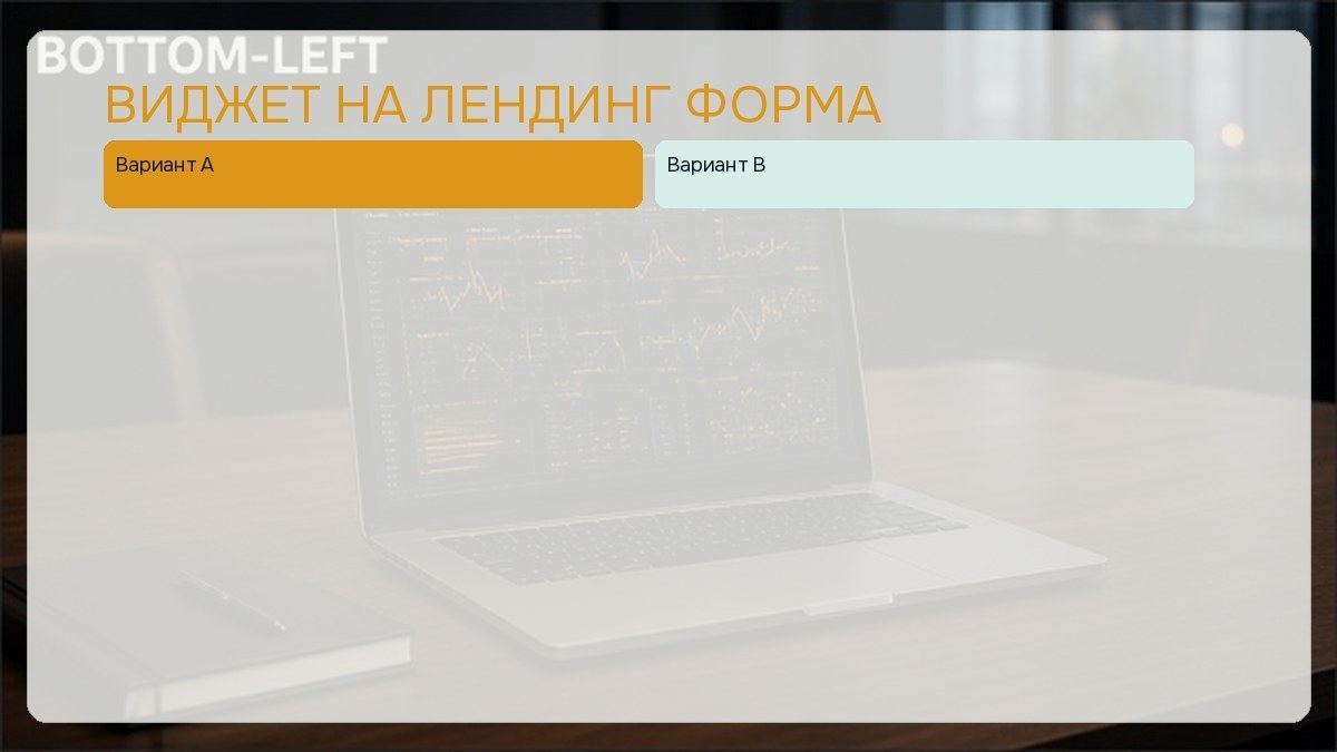 Таблица: виджет на лендинге, форма и мессенджер - три строки выбора