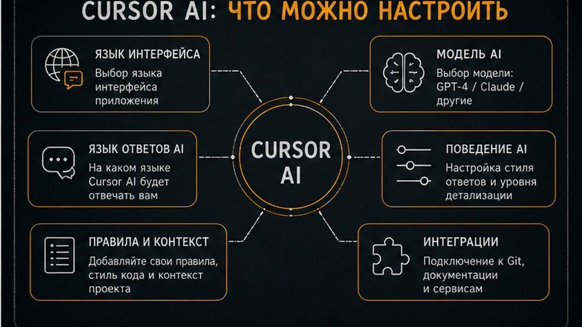 Таблица: что переводится в Cursor и что остаётся на английском