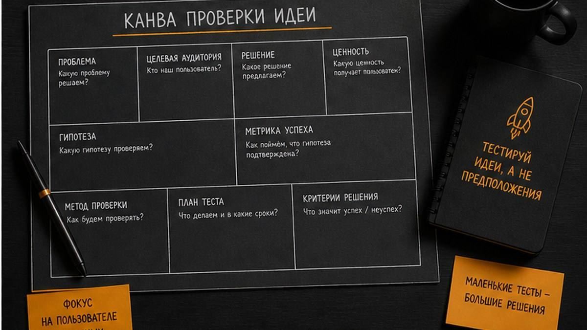 Чеклист готовности идеи к пилоту: сценарий, гипотеза, интервью и метрики
