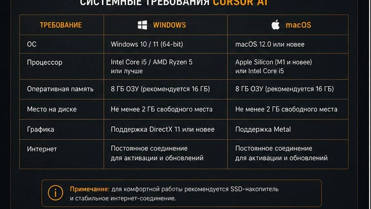 Установка Cursor на Windows, macOS и Linux