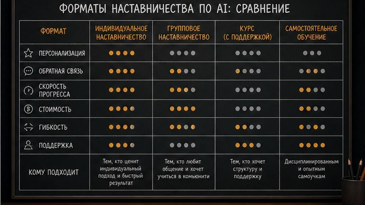Чеклист: наставник по AI и наставник по программированию - разные входы и вопросы