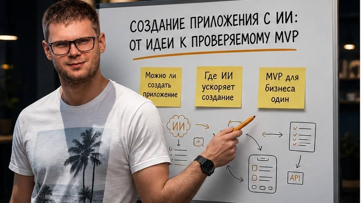 Обложка гайда: создание приложения с ИИ от идеи к проверяемому MVP