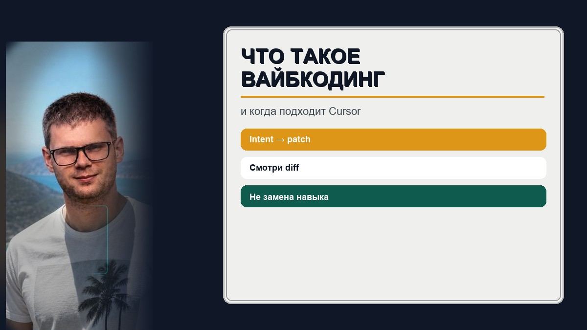 Пётр у доски: вайбкодинг — Ask, Agent, diff и проверка